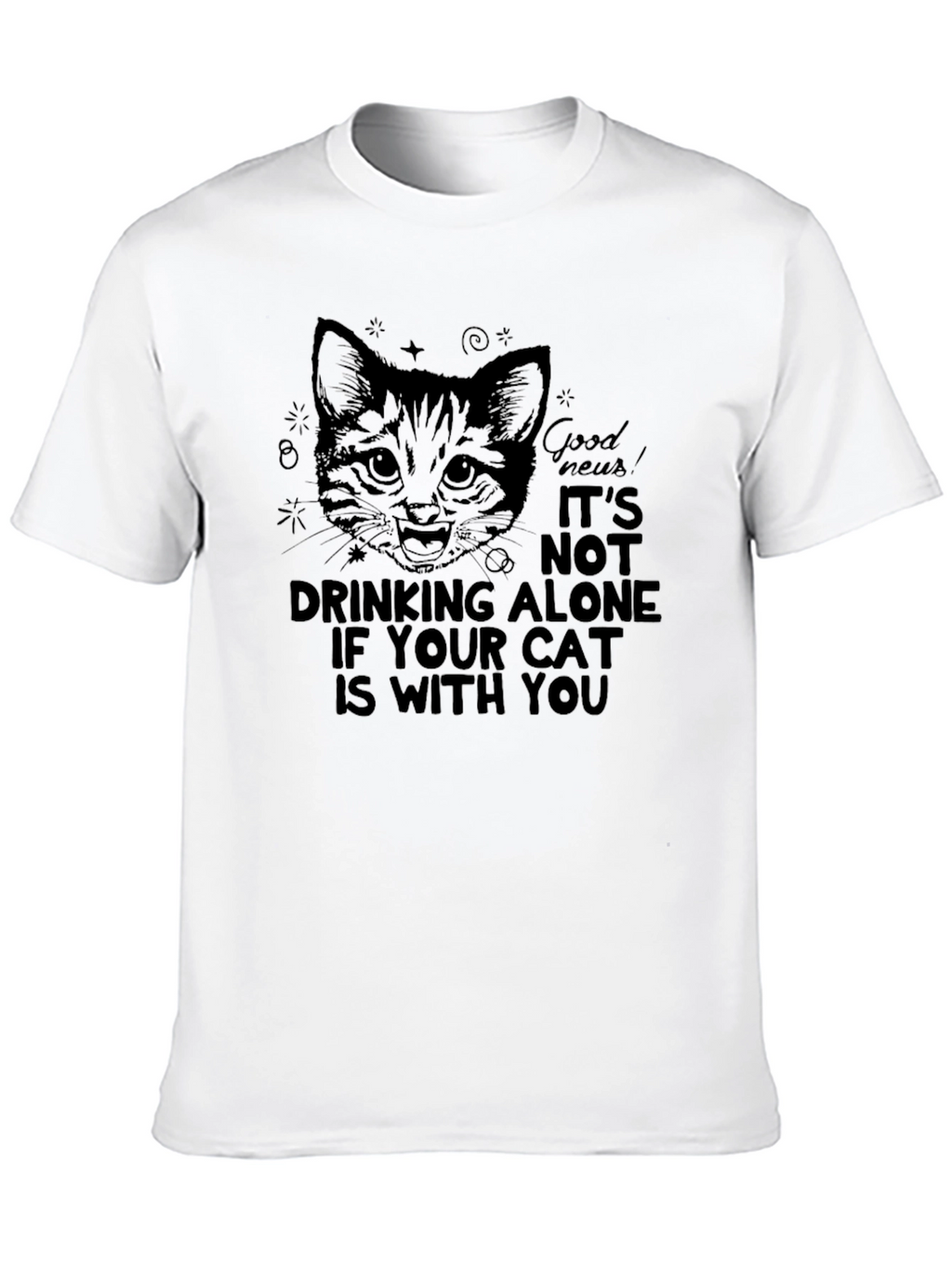 Cat Drinking Alone T-Shirt