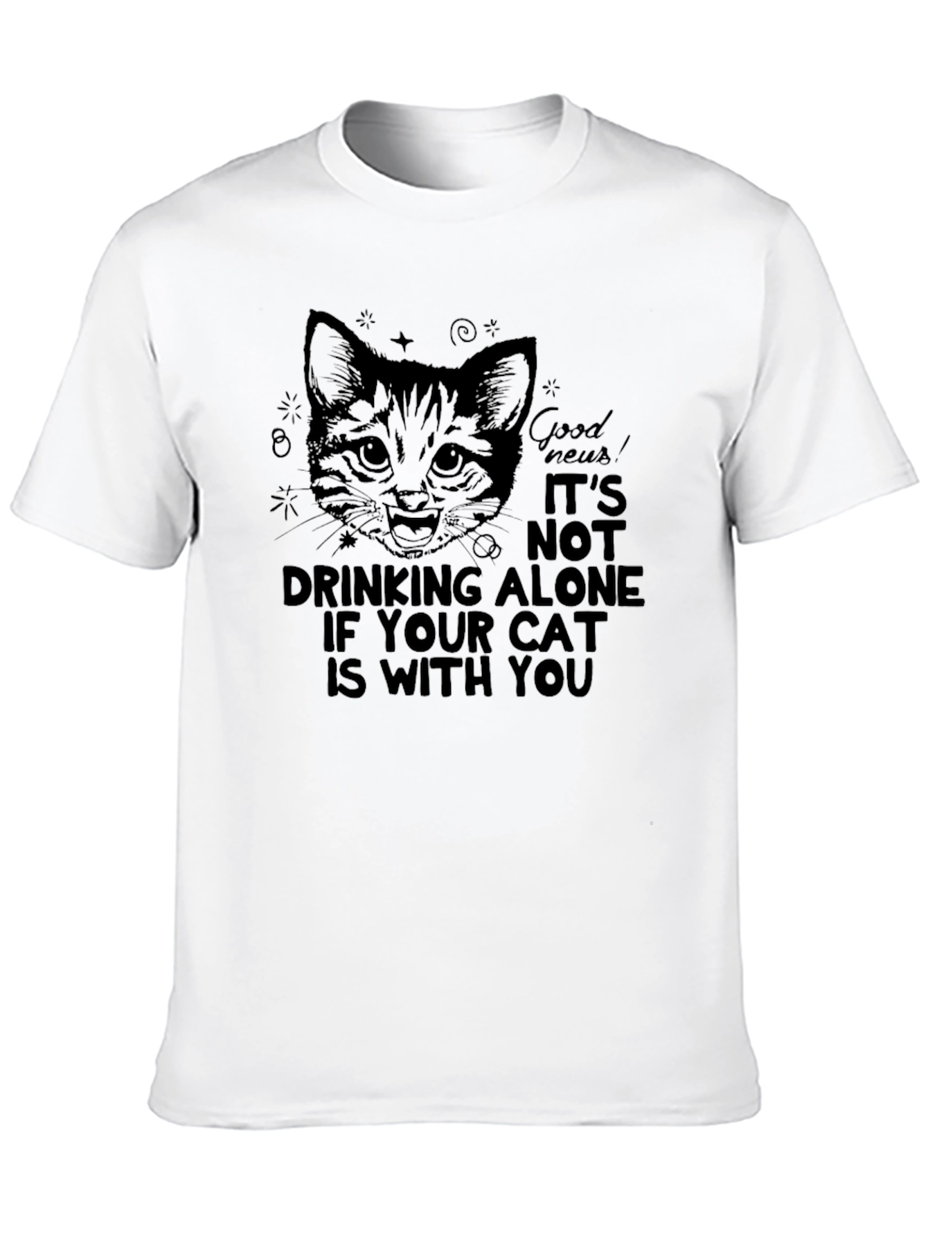 Cat Drinking Alone T-Shirt