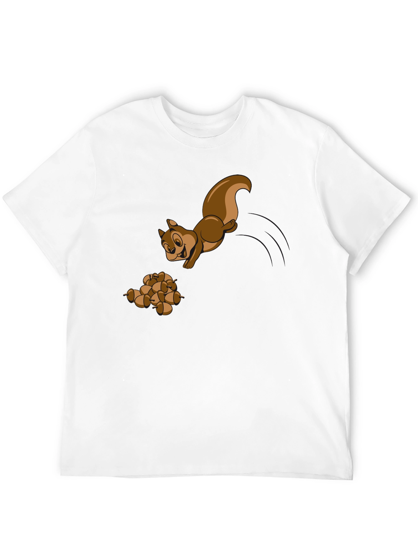 Squirrel and Acorns Graphic Tee - Black