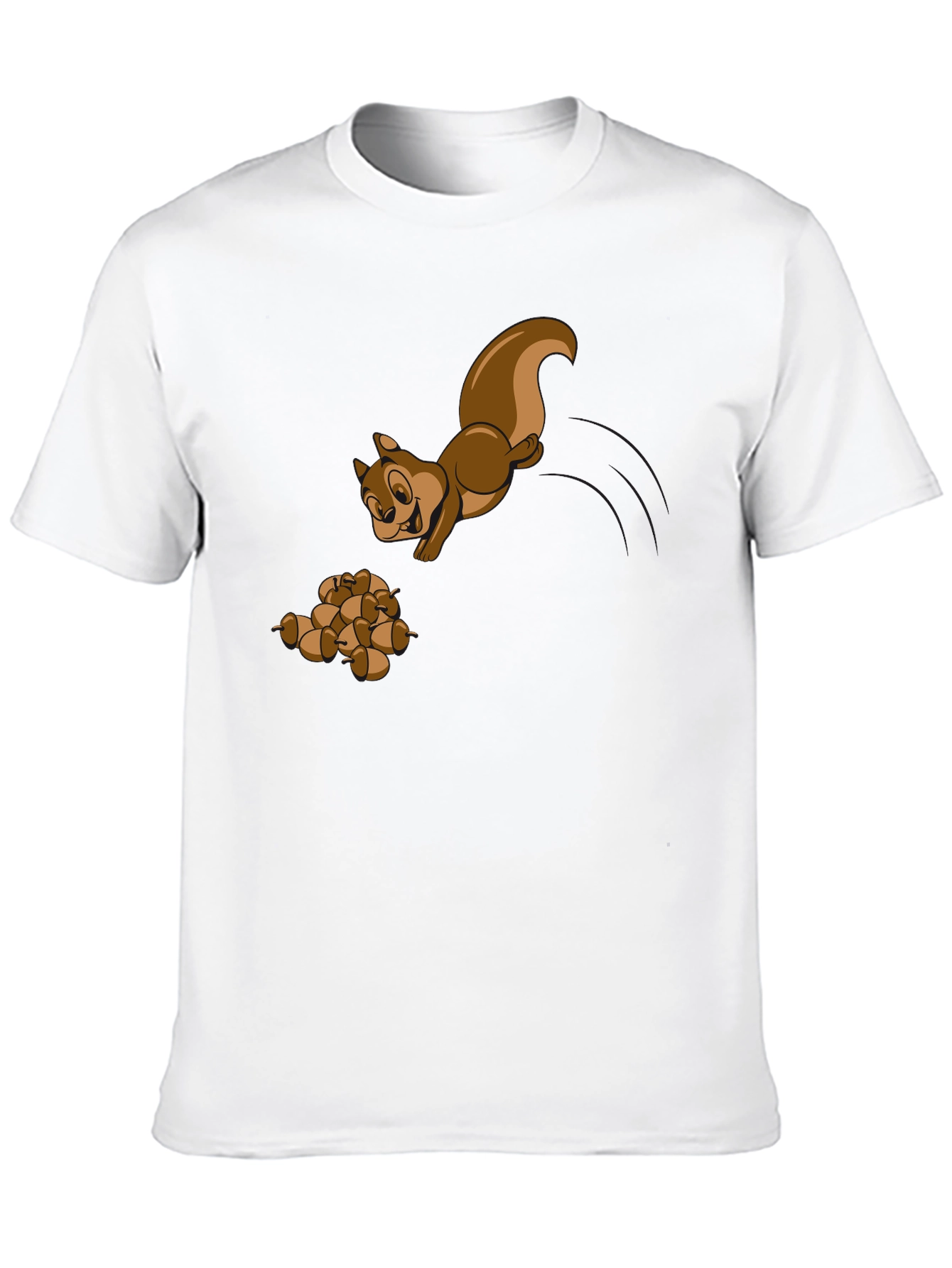 Squirrel and Acorns Graphic Tee - Black