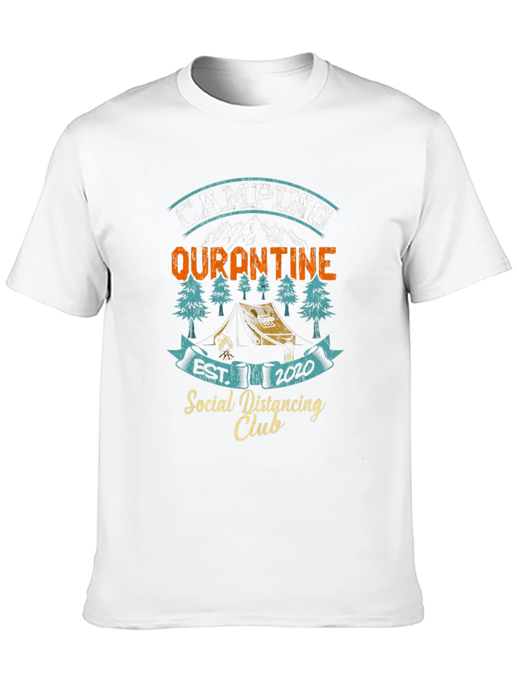 Camping Quarantine Social Distancing Club T-Shirt