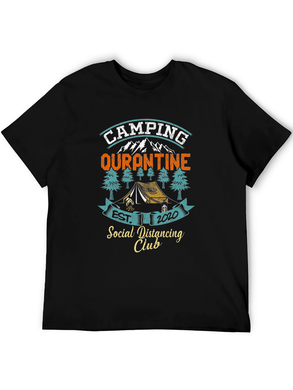 Camping Quarantine Social Distancing Club T-Shirt