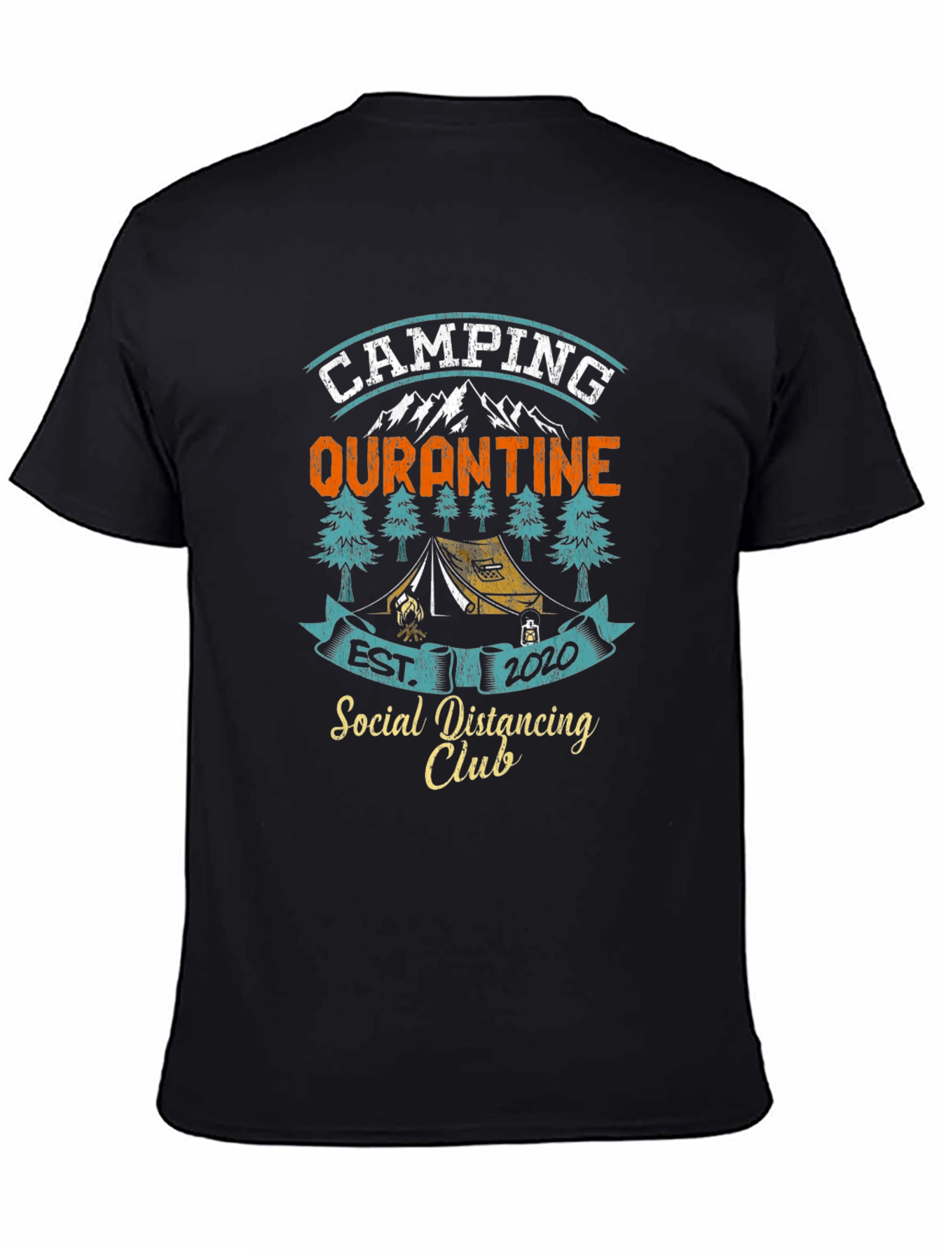 Camping Quarantine Social Distancing Club T-Shirt