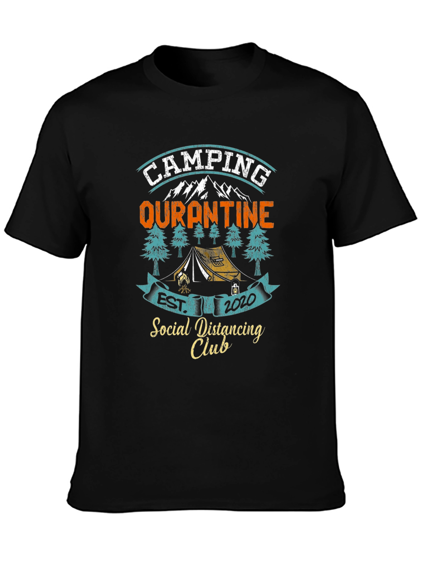 Camping Quarantine Social Distancing Club T-Shirt