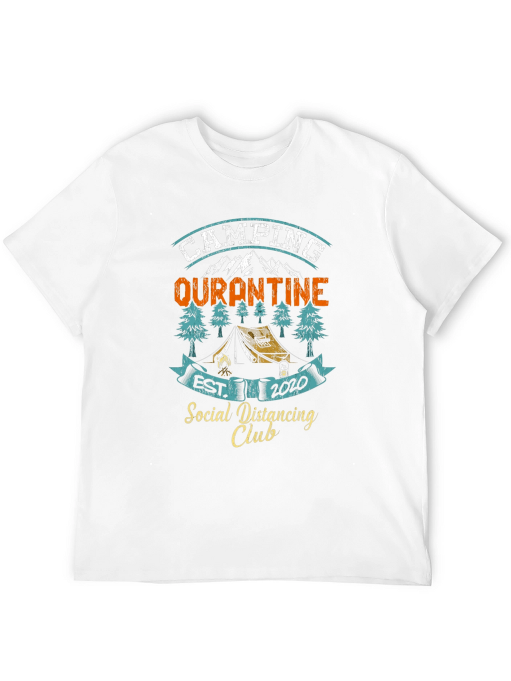 Camping Quarantine Social Distancing Club T-Shirt