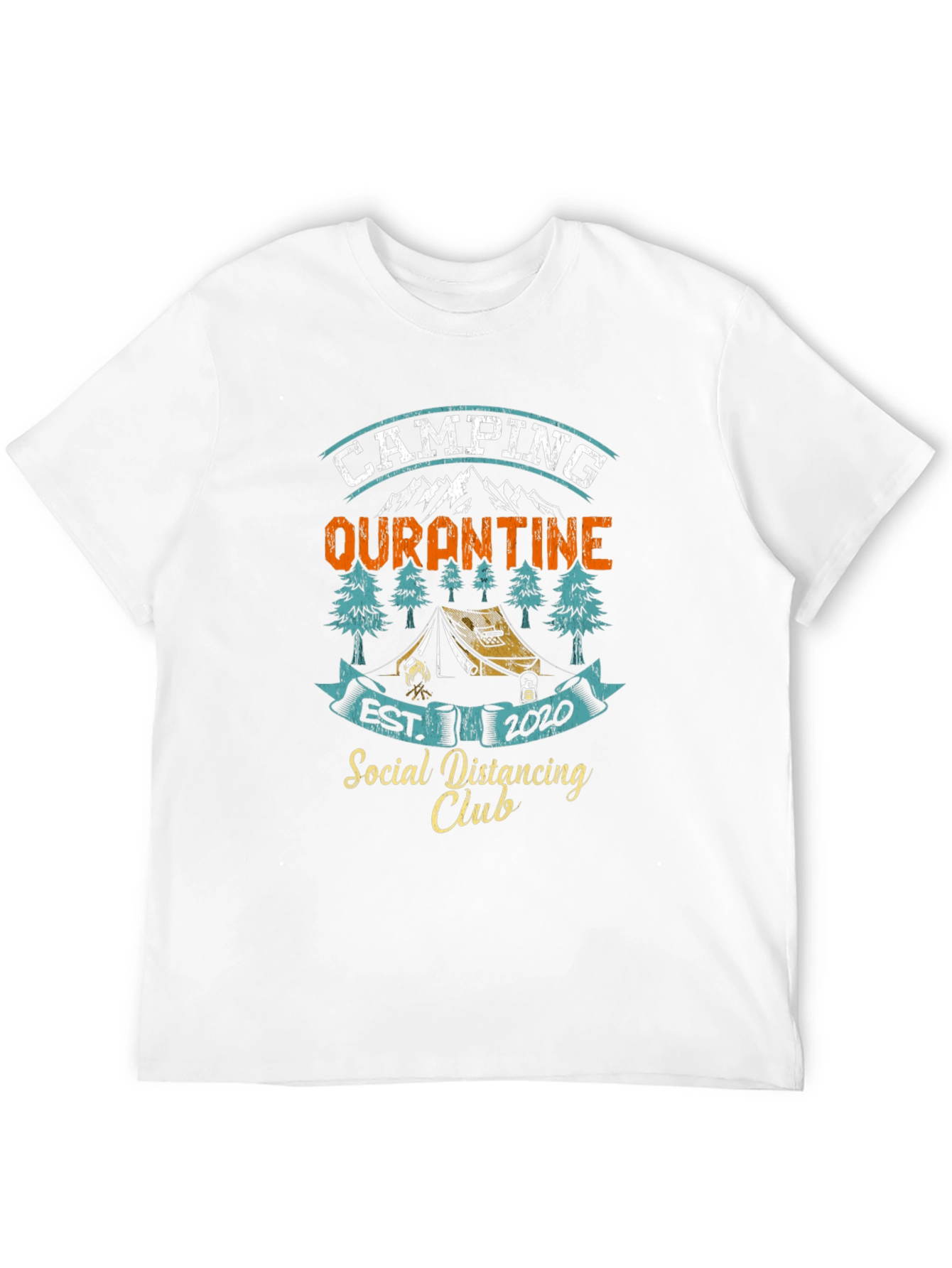 Camping Quarantine Social Distancing Club T-Shirt