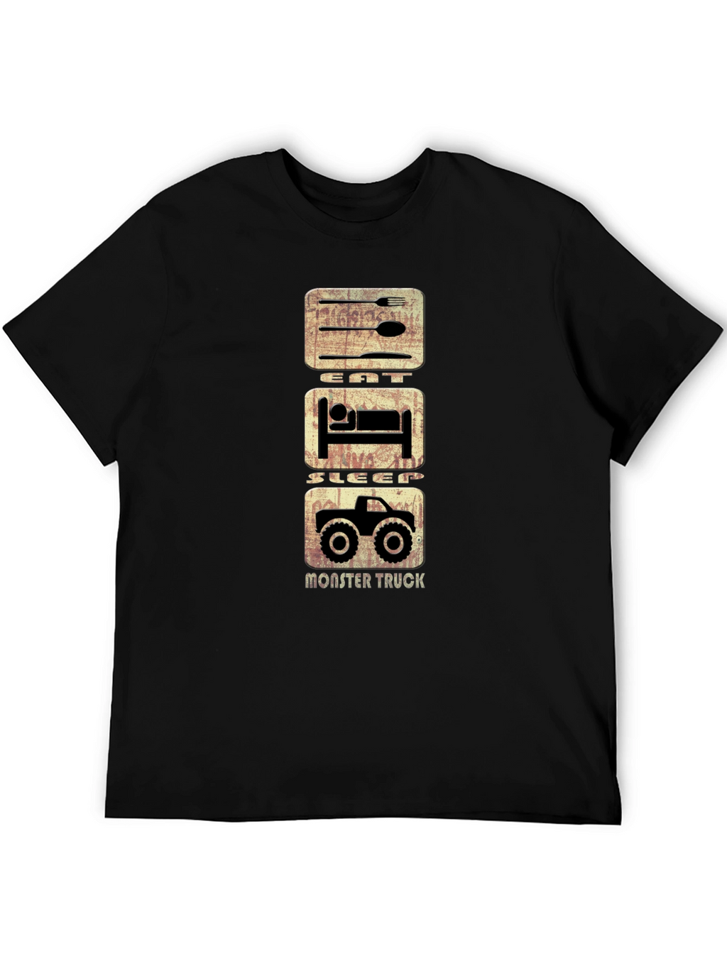 Eat Sleep Monster Truck T-Shirt - Black Cotton Tee