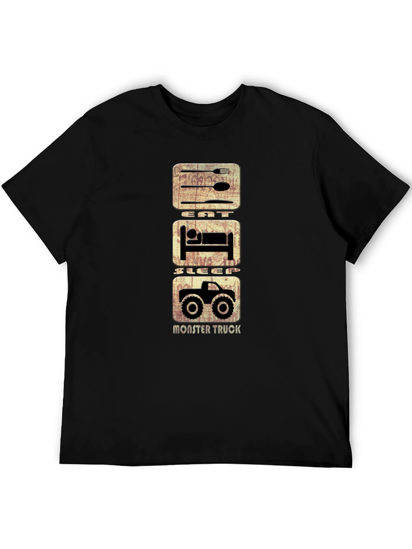 Eat Sleep Monster Truck T-Shirt - Black Cotton Tee