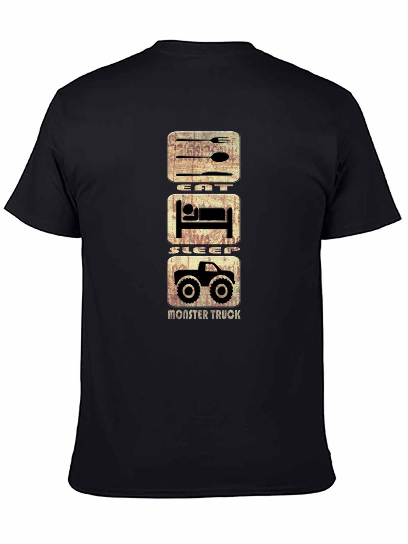 Eat Sleep Monster Truck T-Shirt - Black Cotton Tee
