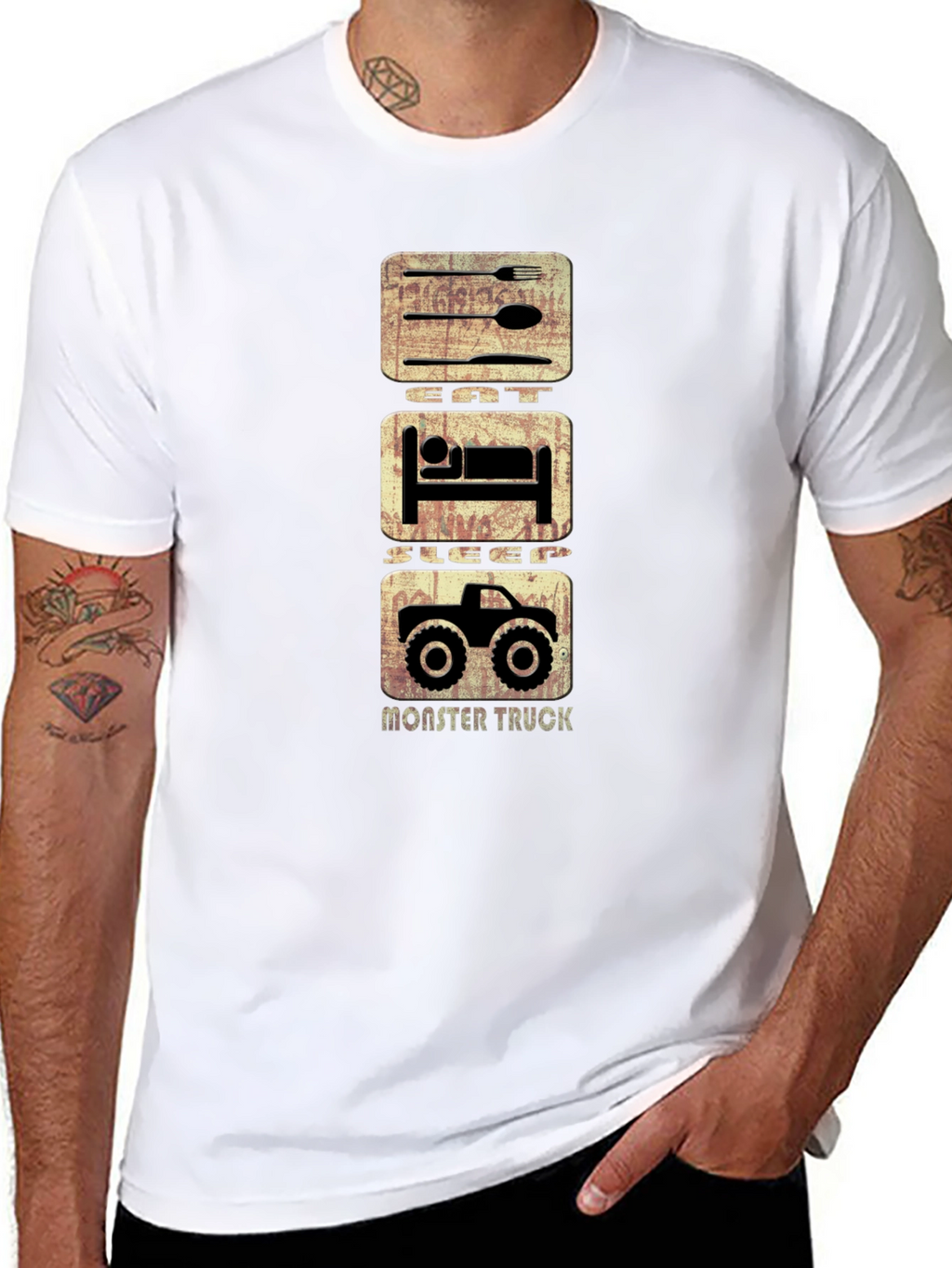 Eat Sleep Monster Truck T-Shirt - Black Cotton Tee