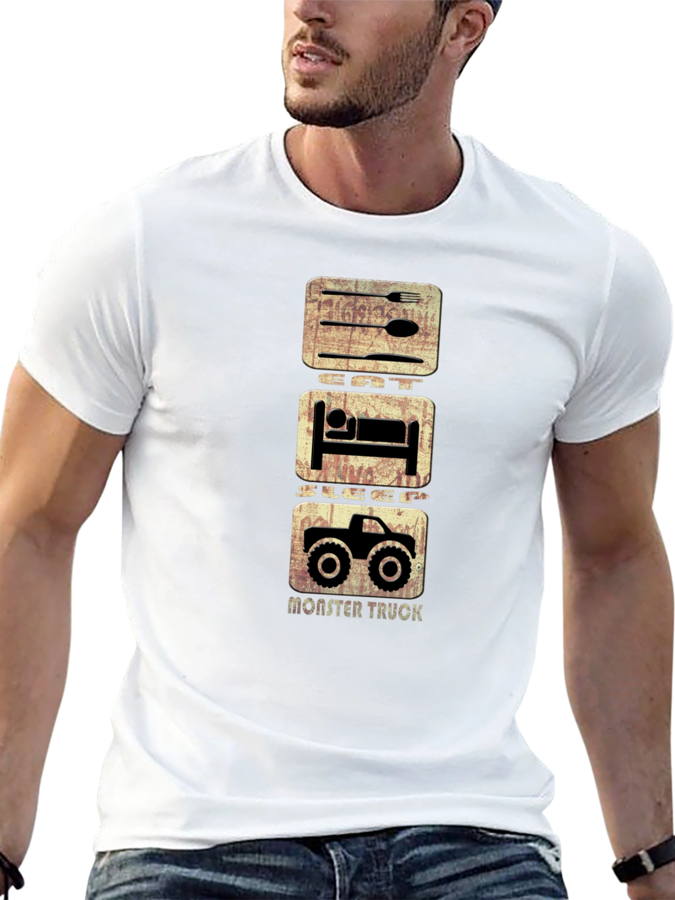 Eat Sleep Monster Truck T-Shirt - Black Cotton Tee