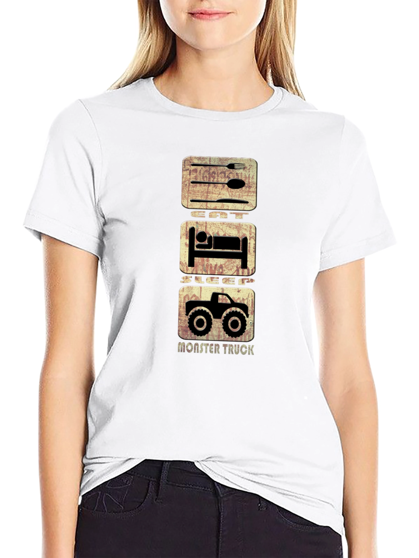 Eat Sleep Monster Truck T-Shirt - Black Cotton Tee