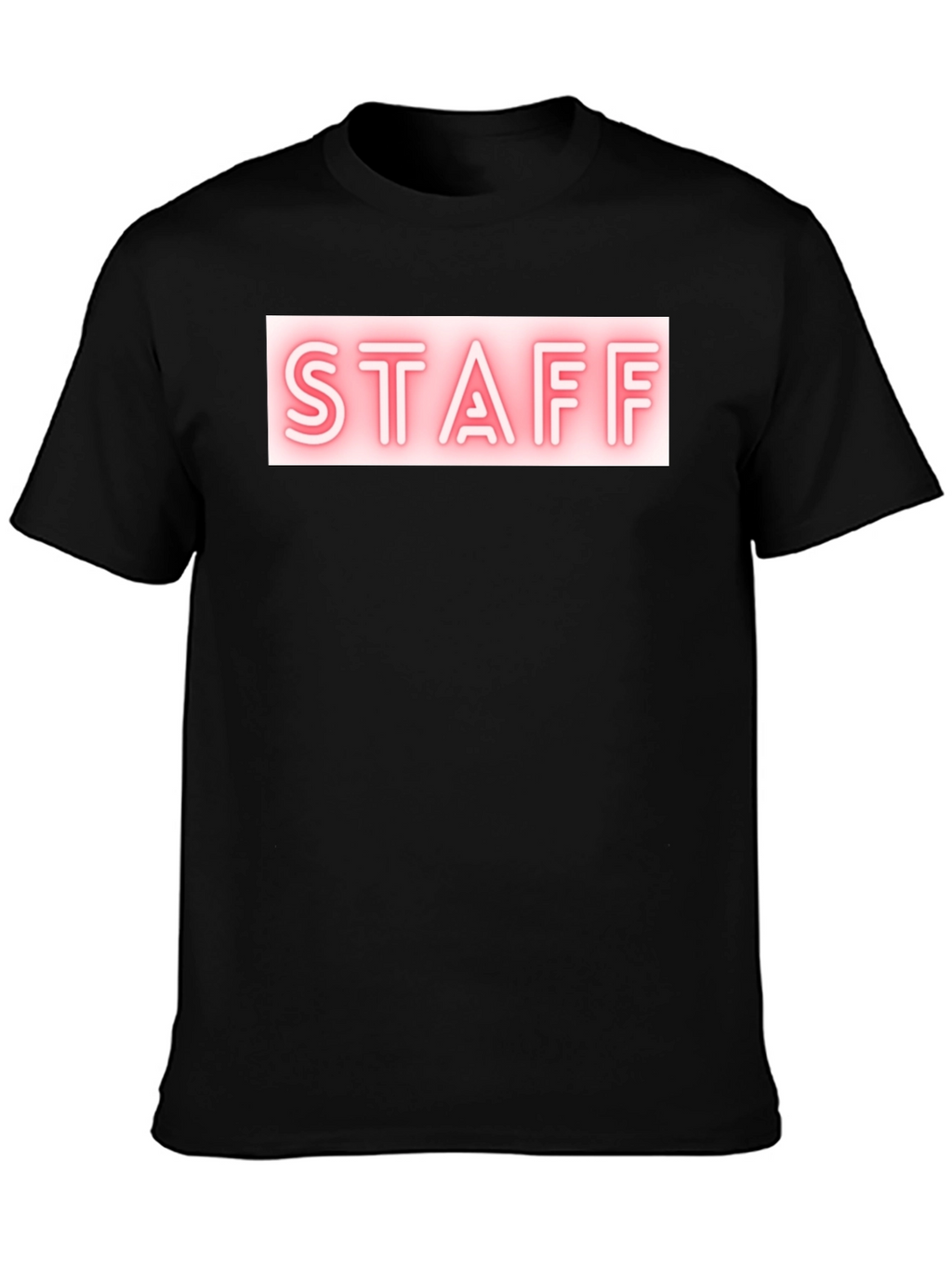 Staff Neon Sign Black T-Shirt