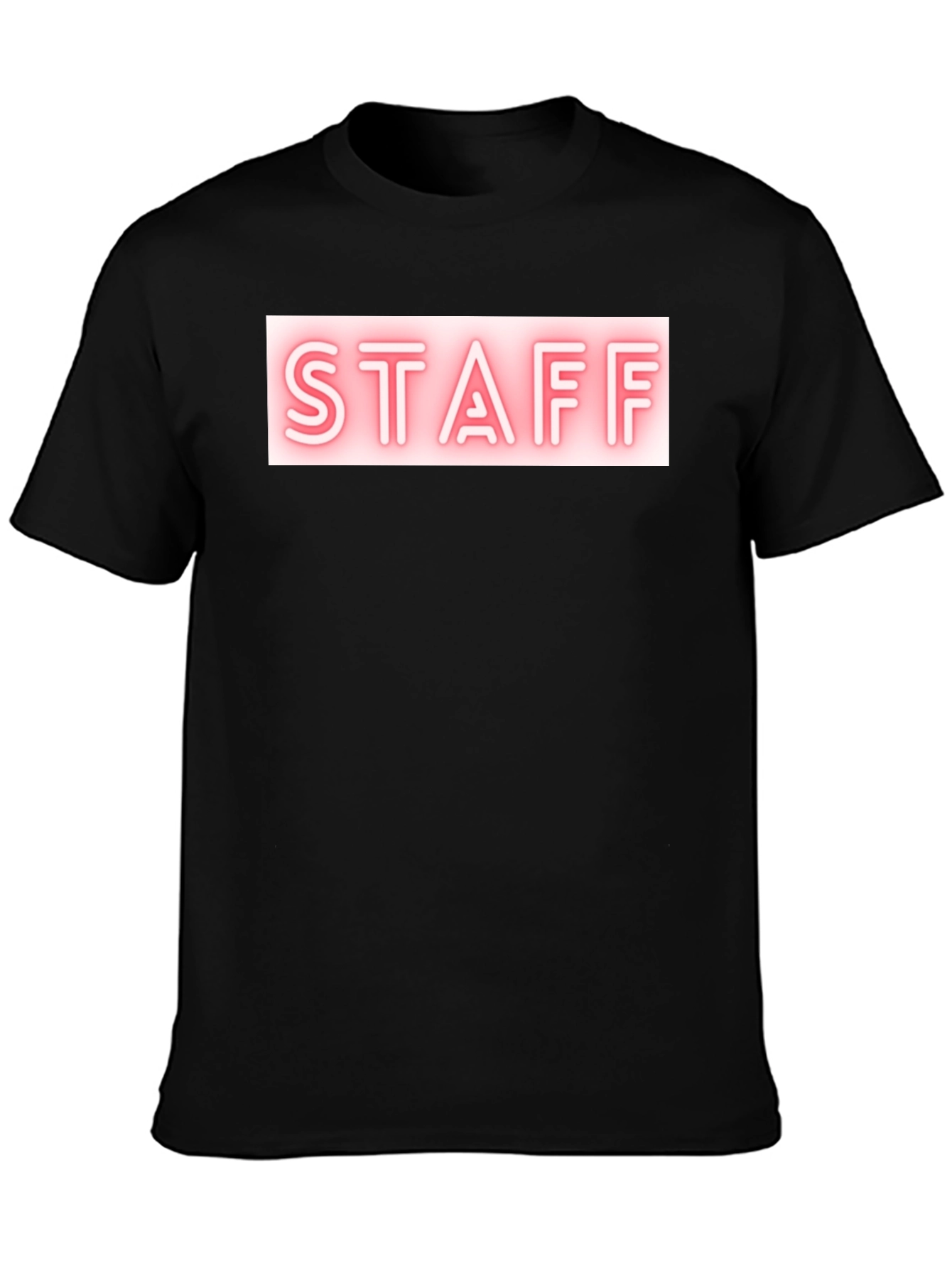Staff Neon Sign Black T-Shirt