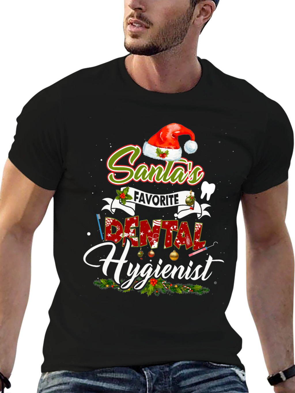 Santas Favorite Dental Hygienist Christmas T-Shirt