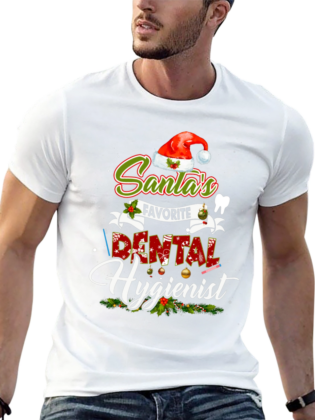 Santas Favorite Dental Hygienist Christmas T-Shirt
