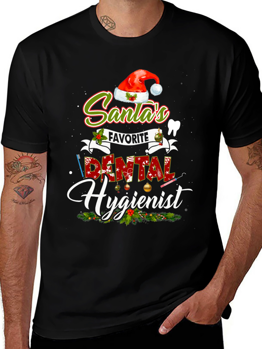 Santas Favorite Dental Hygienist Christmas T-Shirt