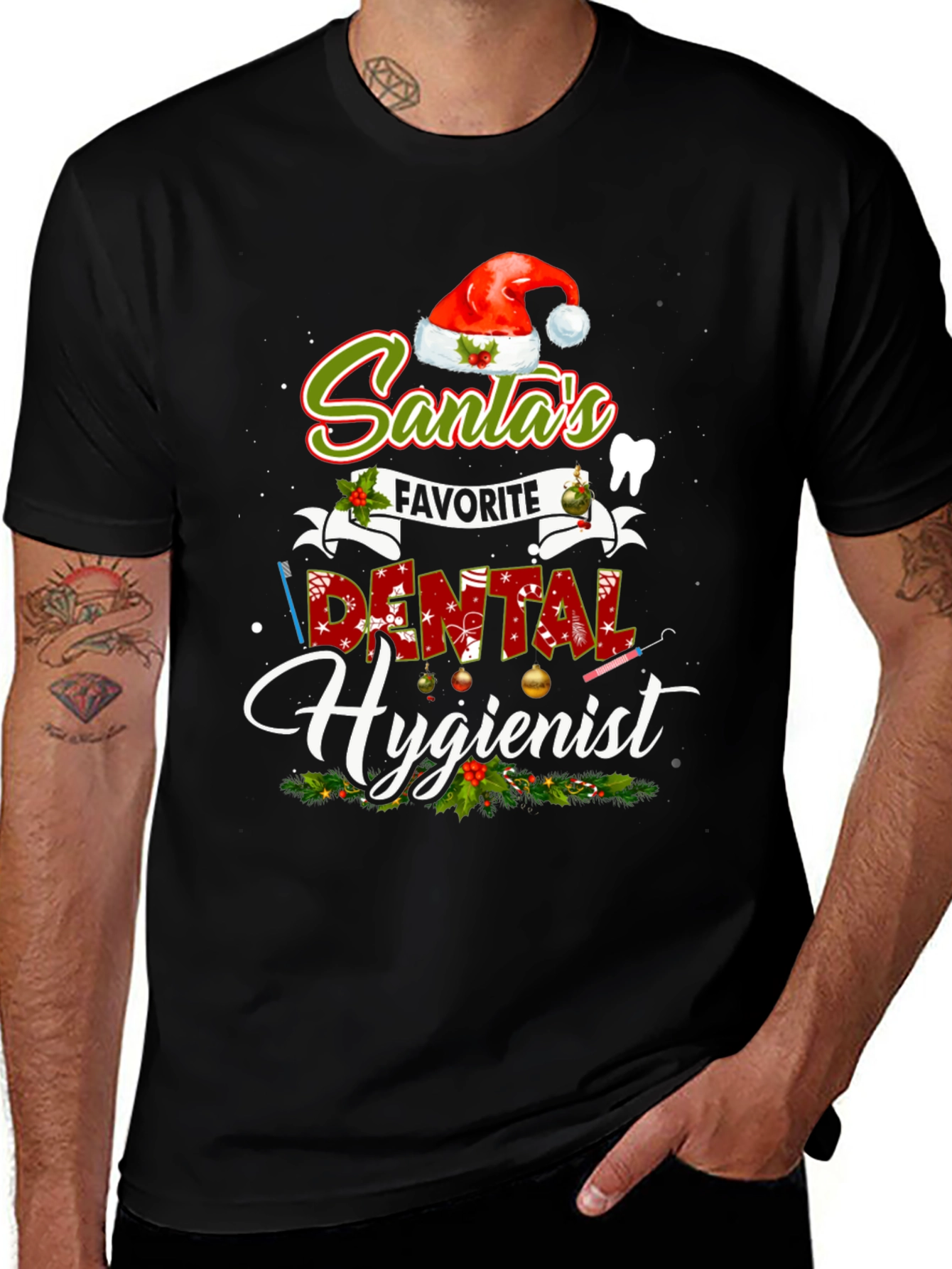 Santas Favorite Dental Hygienist Christmas T-Shirt