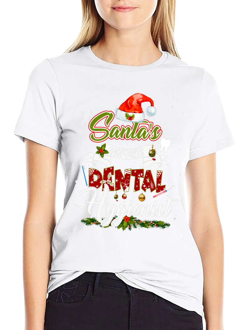 Santas Favorite Dental Hygienist Christmas T-Shirt