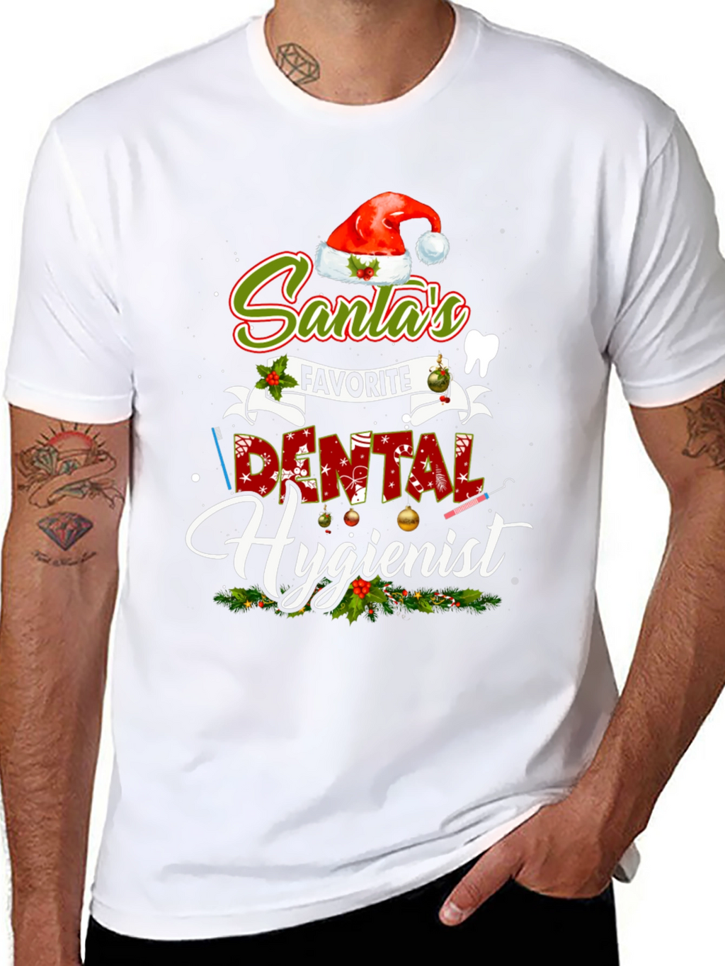 Santas Favorite Dental Hygienist Christmas T-Shirt