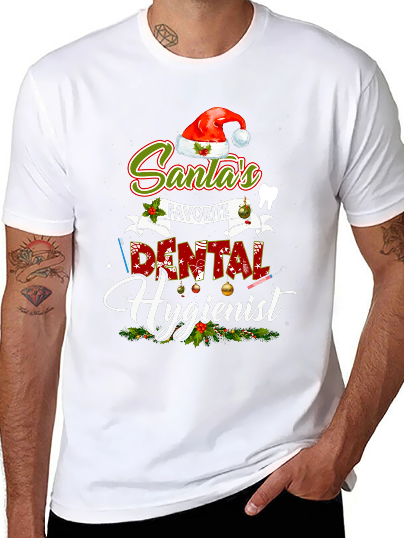 Santas Favorite Dental Hygienist Christmas T-Shirt