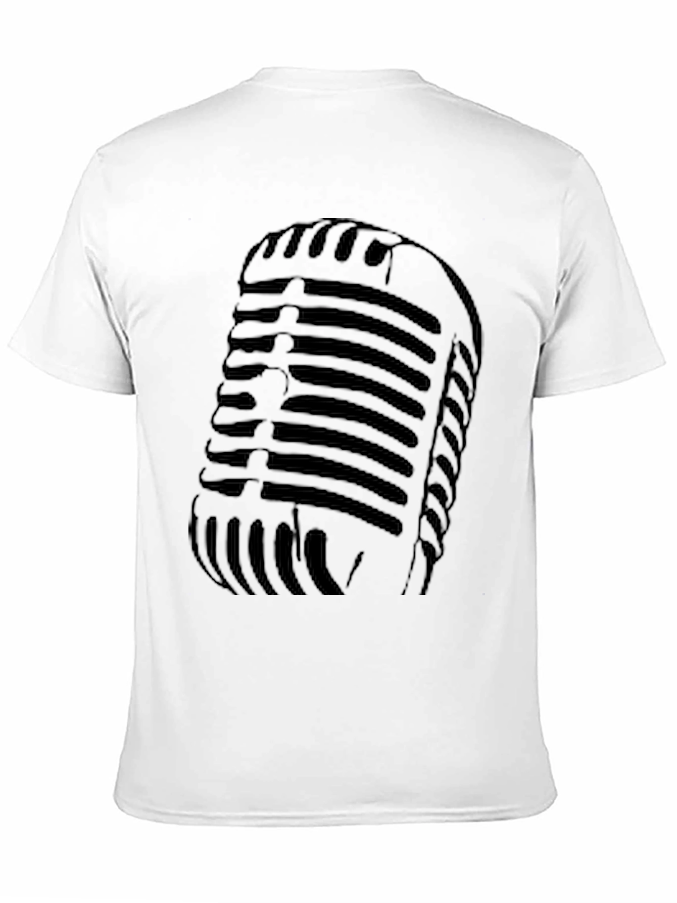 Vintage Microphone Graphic Tee - Retro Style Black T-Shirt