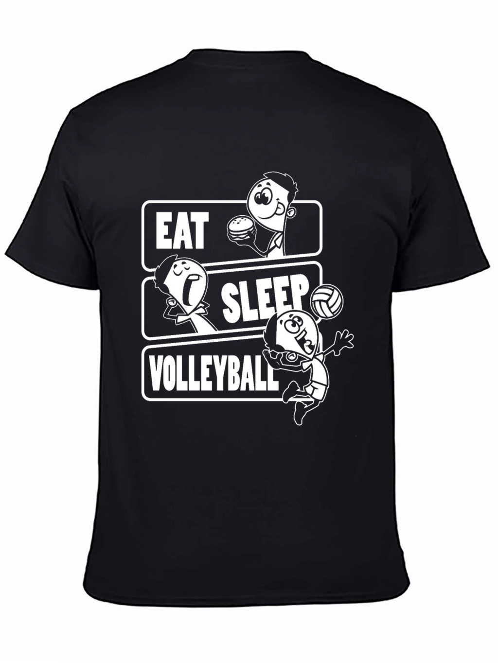Eat Sleep Volleyball Black Graphic Tee
