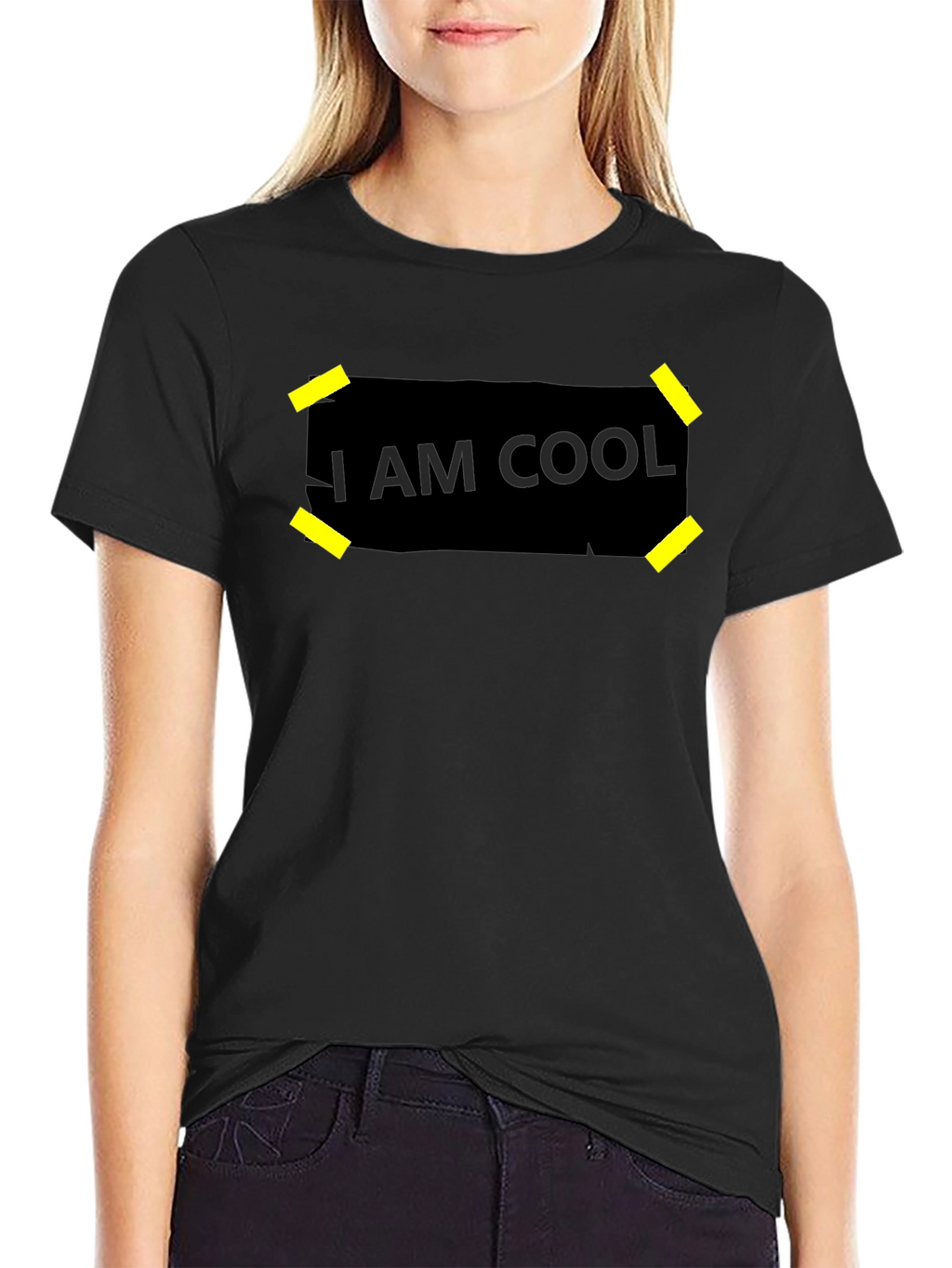 I Am Cool Graphic Black T-Shirt