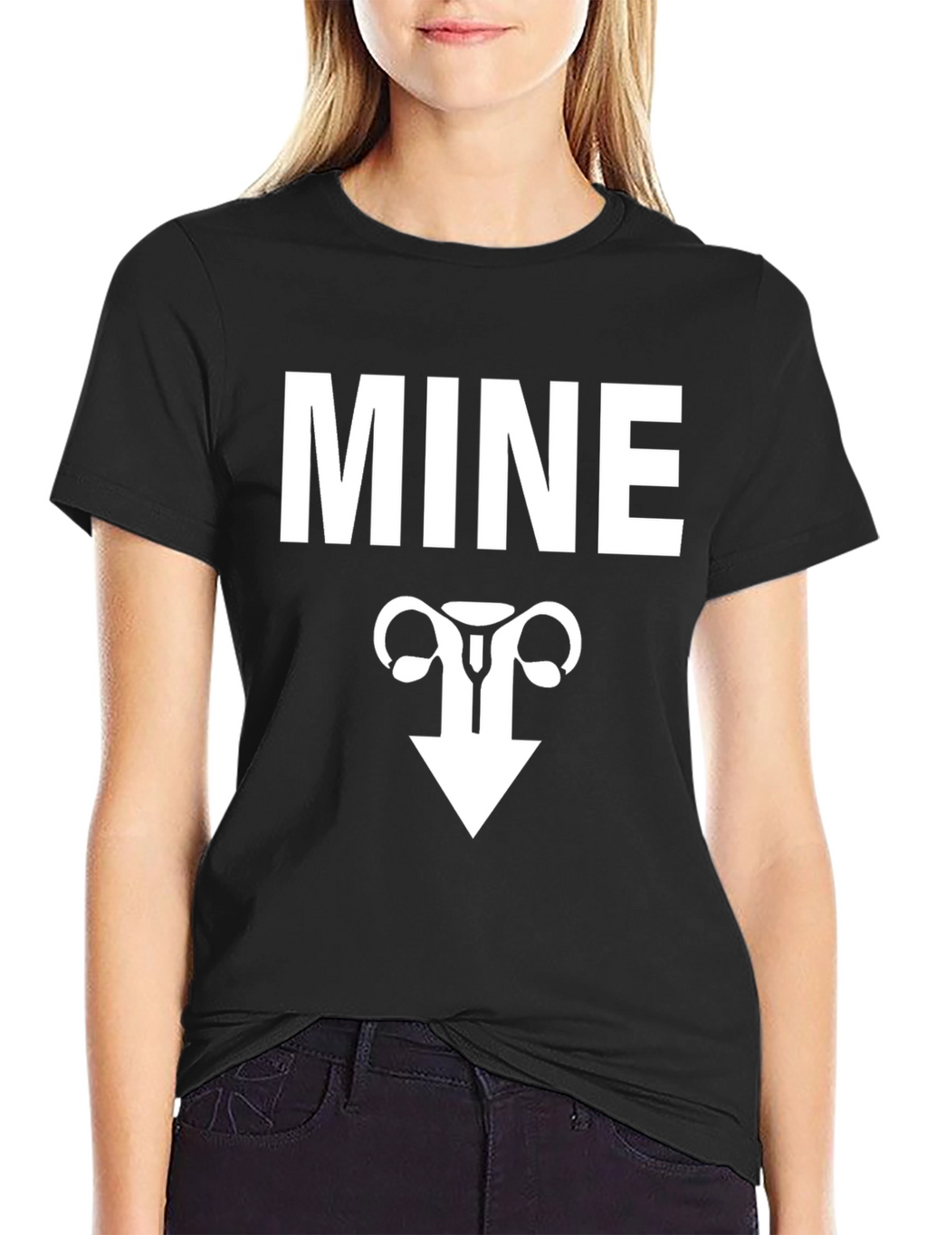 MINE Uterus Funny Graphic Tee - Black