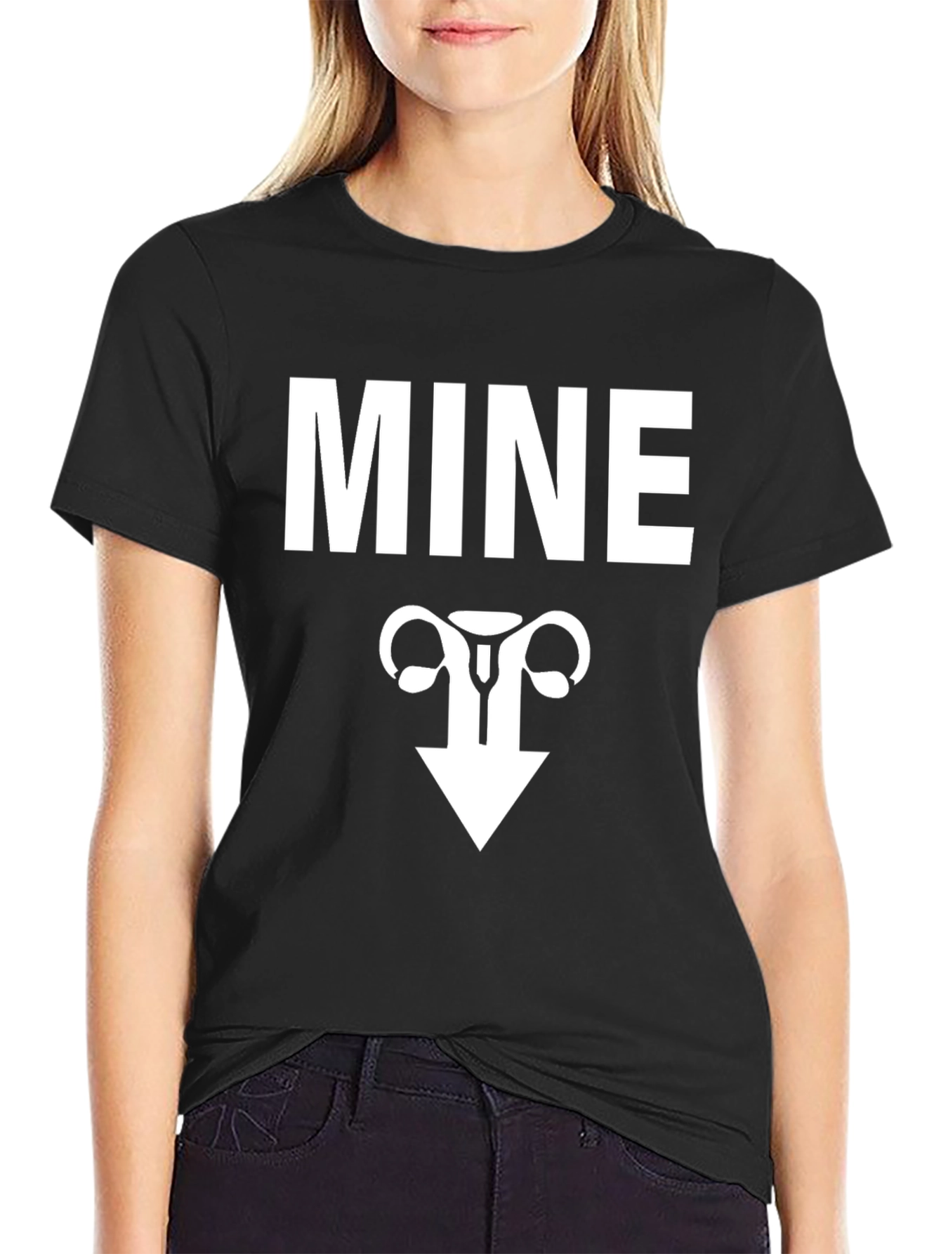 MINE Uterus Funny Graphic Tee - Black