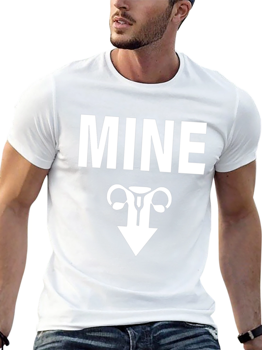 MINE Uterus Funny Graphic Tee - Black