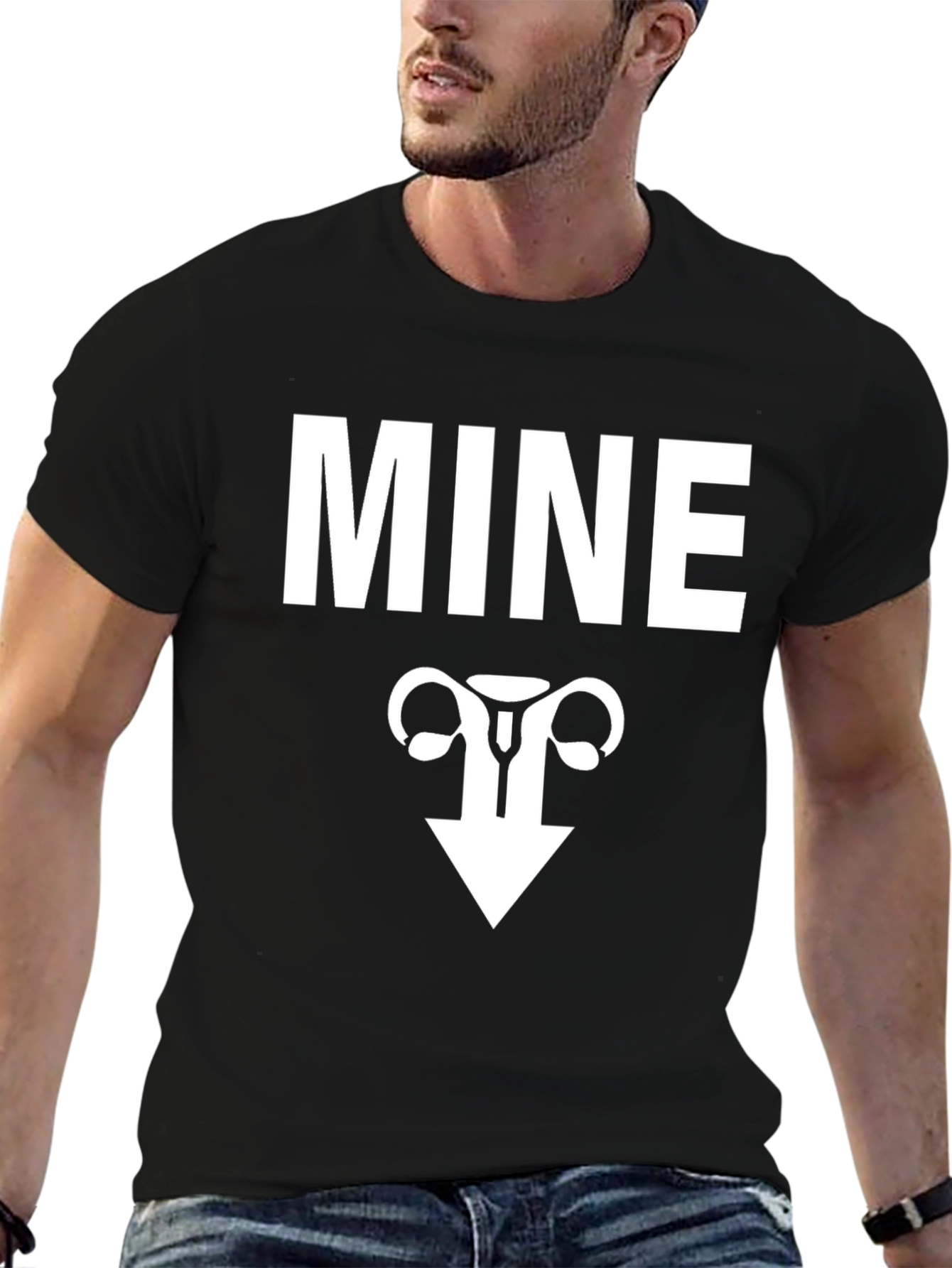 MINE Uterus Funny Graphic Tee - Black