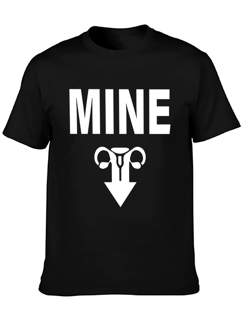 MINE Uterus Funny Graphic Tee - Black