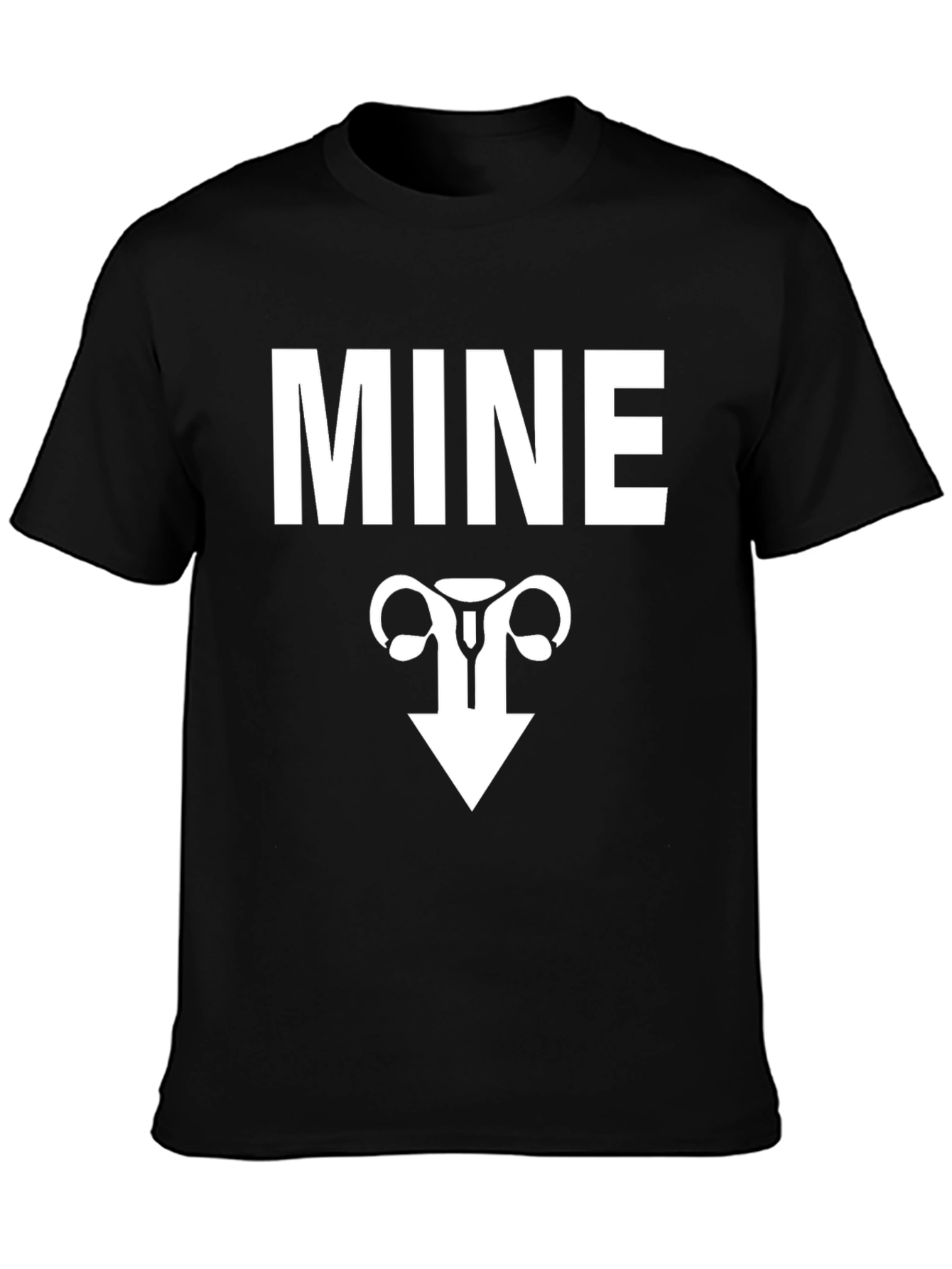 MINE Uterus Funny Graphic Tee - Black