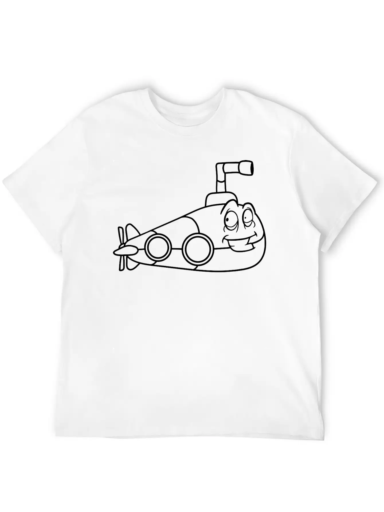 Face Alive Design Cool Submarine Swim Diving Under Essential Cotton Tee For Daily Outfits – Unisex Style