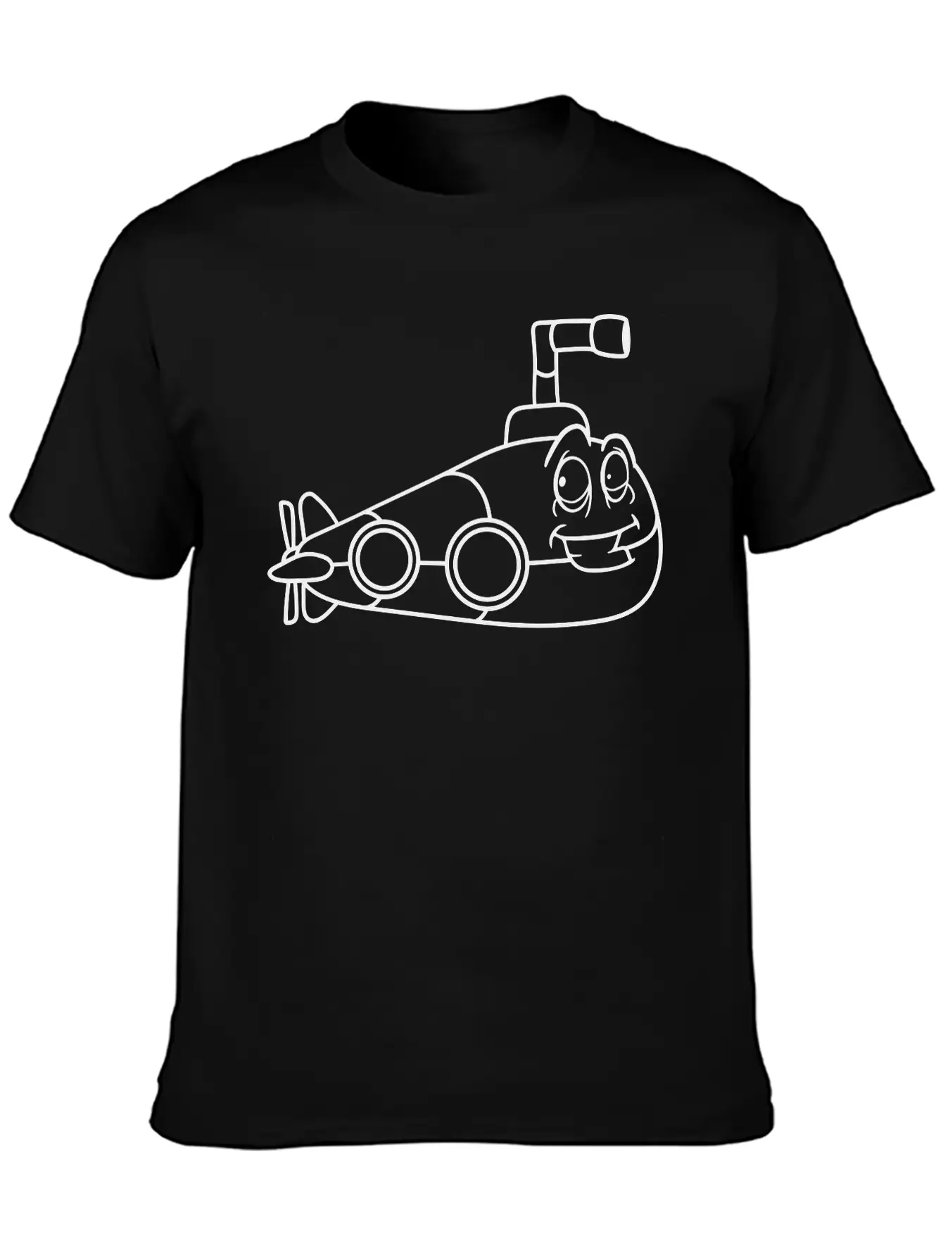 Face Alive Design Cool Submarine Swim Diving Under Essential Cotton Tee For Daily Outfits – Unisex Style
