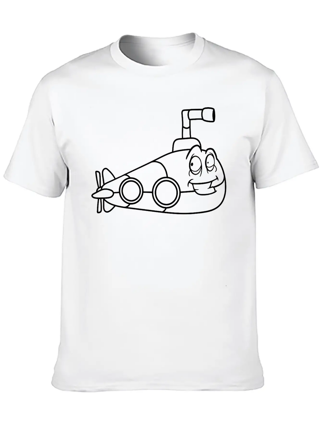 Face Alive Design Cool Submarine Swim Diving Under Essential Cotton Tee For Daily Outfits – Unisex Style