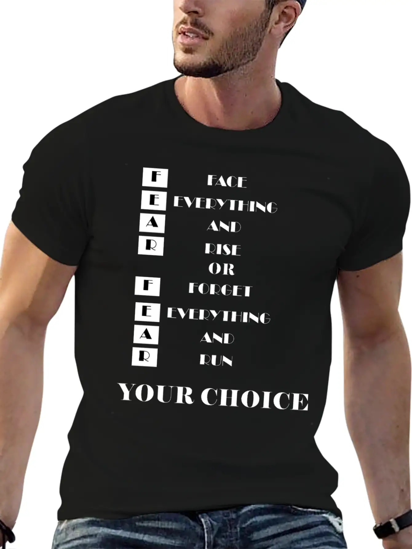 Face Everything And Rise Gift FEAR Stylish Everyday T-Shirt – Unisex Basic Cotton Tee