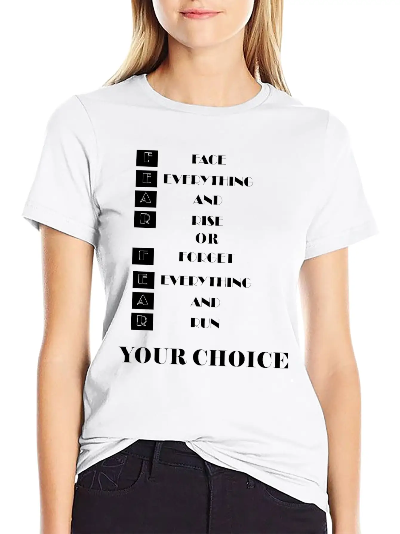 Face Everything And Rise Gift FEAR Stylish Everyday T-Shirt – Unisex Basic Cotton Tee