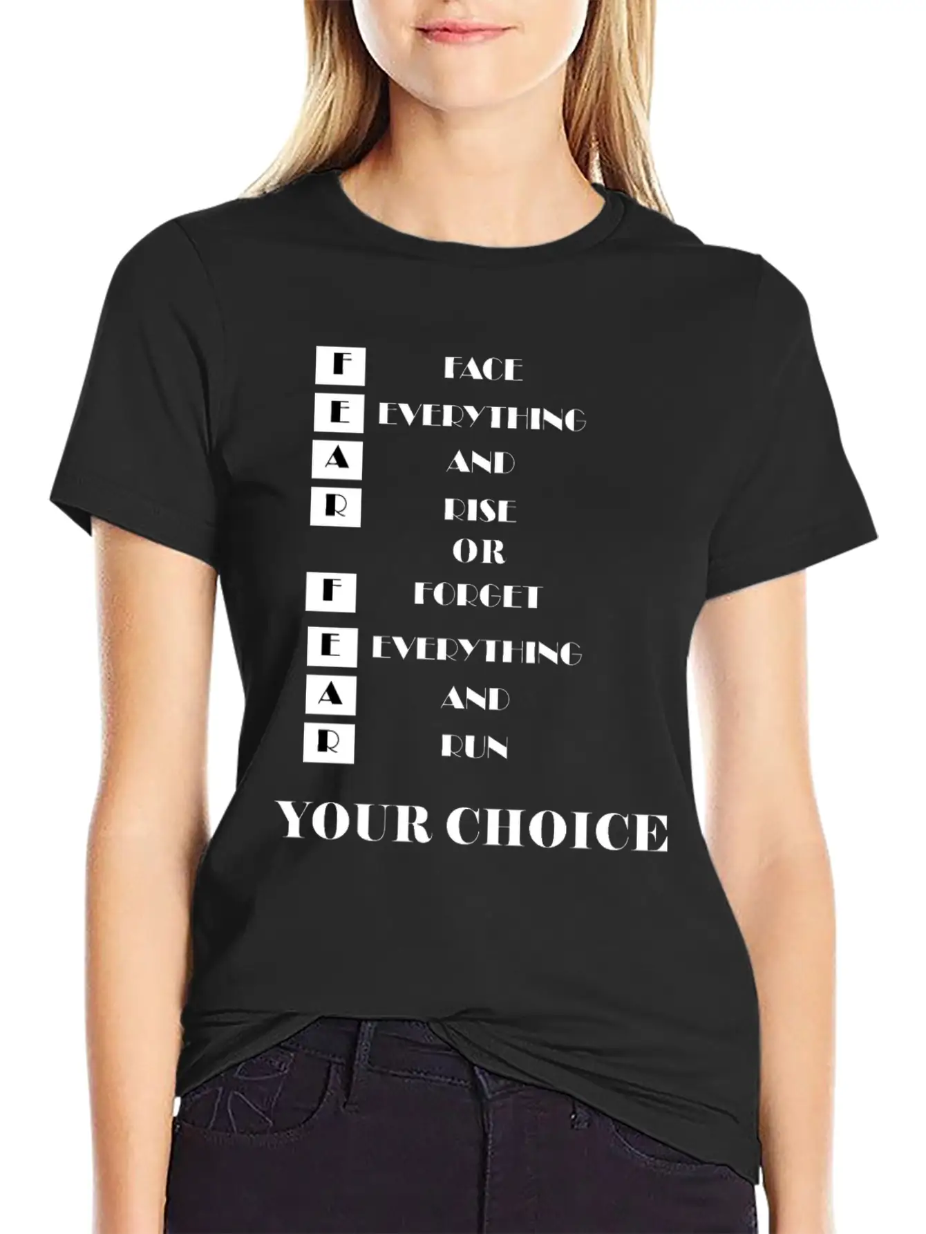 Face Everything And Rise Gift FEAR Stylish Everyday T-Shirt – Unisex Basic Cotton Tee