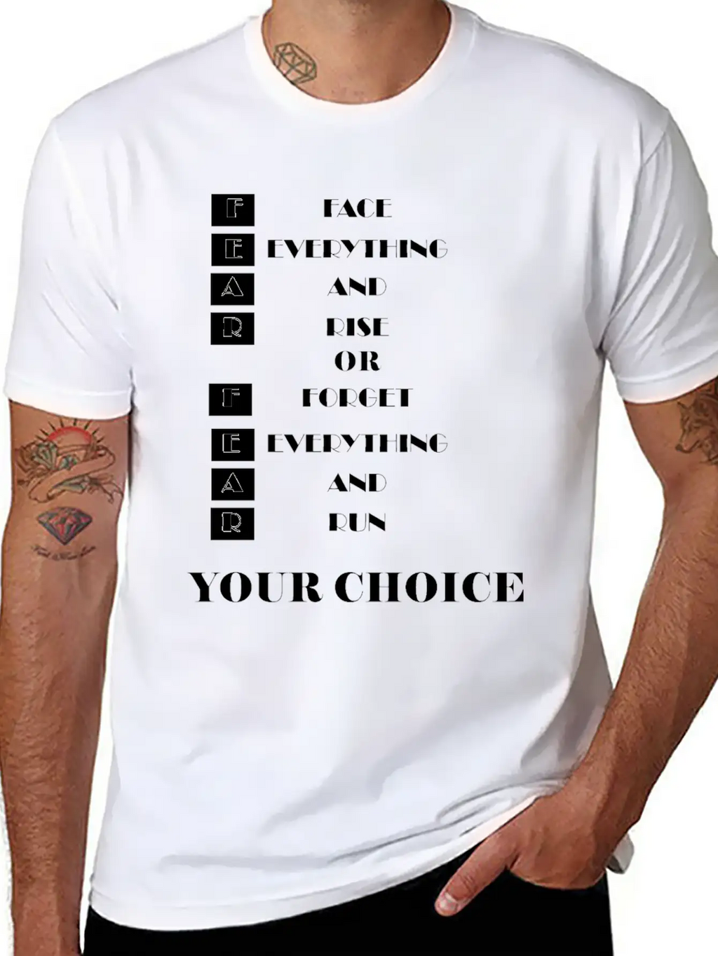 Face Everything And Rise Gift FEAR Stylish Everyday T-Shirt – Unisex Basic Cotton Tee