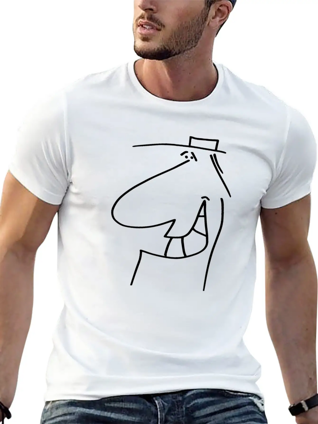Face Thomas 051 - Pure Matter Of The Head – Black Unisex Short Sleeve Soft Cotton T-Shirt – Casual Everyday Wear