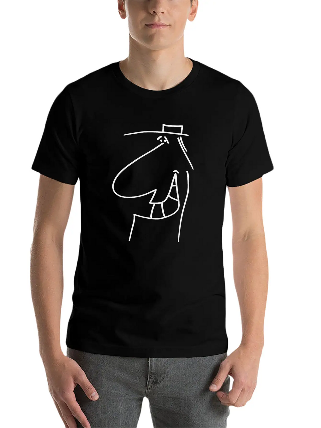 Face Thomas 051 - Pure Matter Of The Head – Black Unisex Short Sleeve Soft Cotton T-Shirt – Casual Everyday Wear