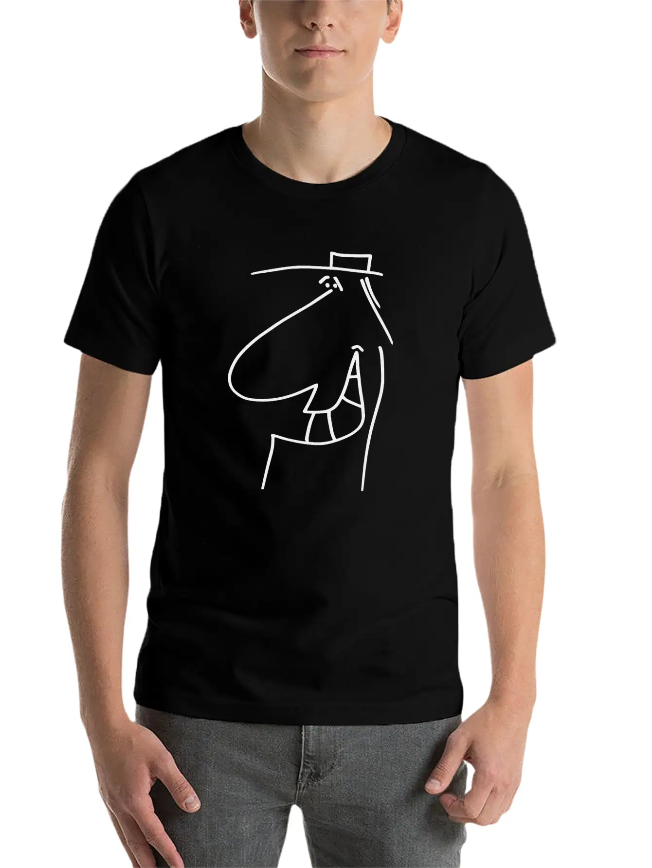 Face Thomas 051 - Pure Matter Of The Head – Black Unisex Short Sleeve Soft Cotton T-Shirt – Casual Everyday Wear