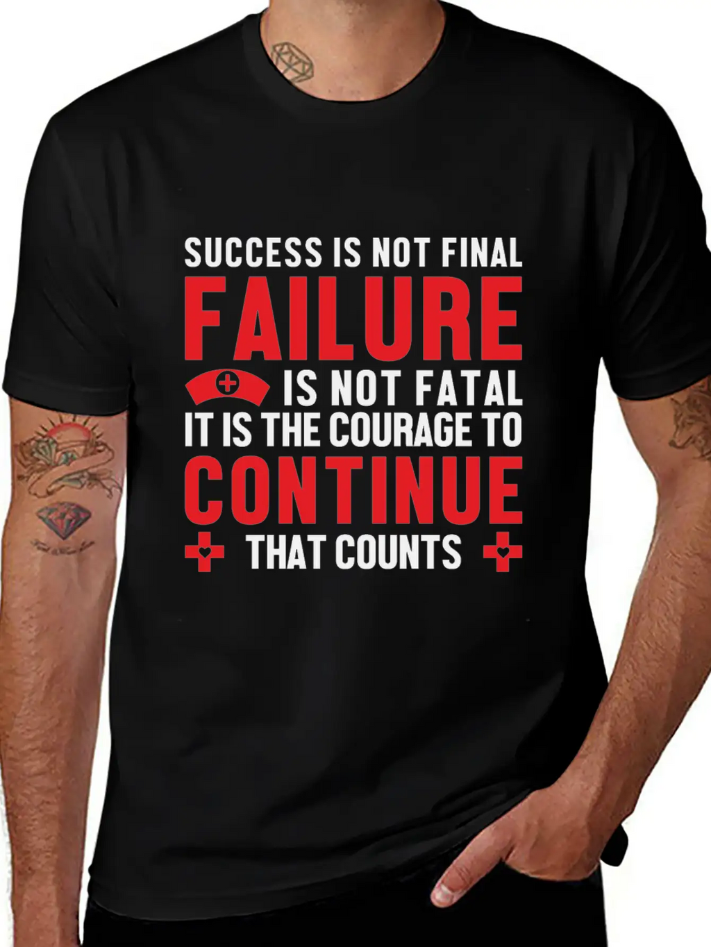 Failure Is Not Fatal Unisex Short Sleeve Soft Cotton T-Shirt – Casual Everyday Wear