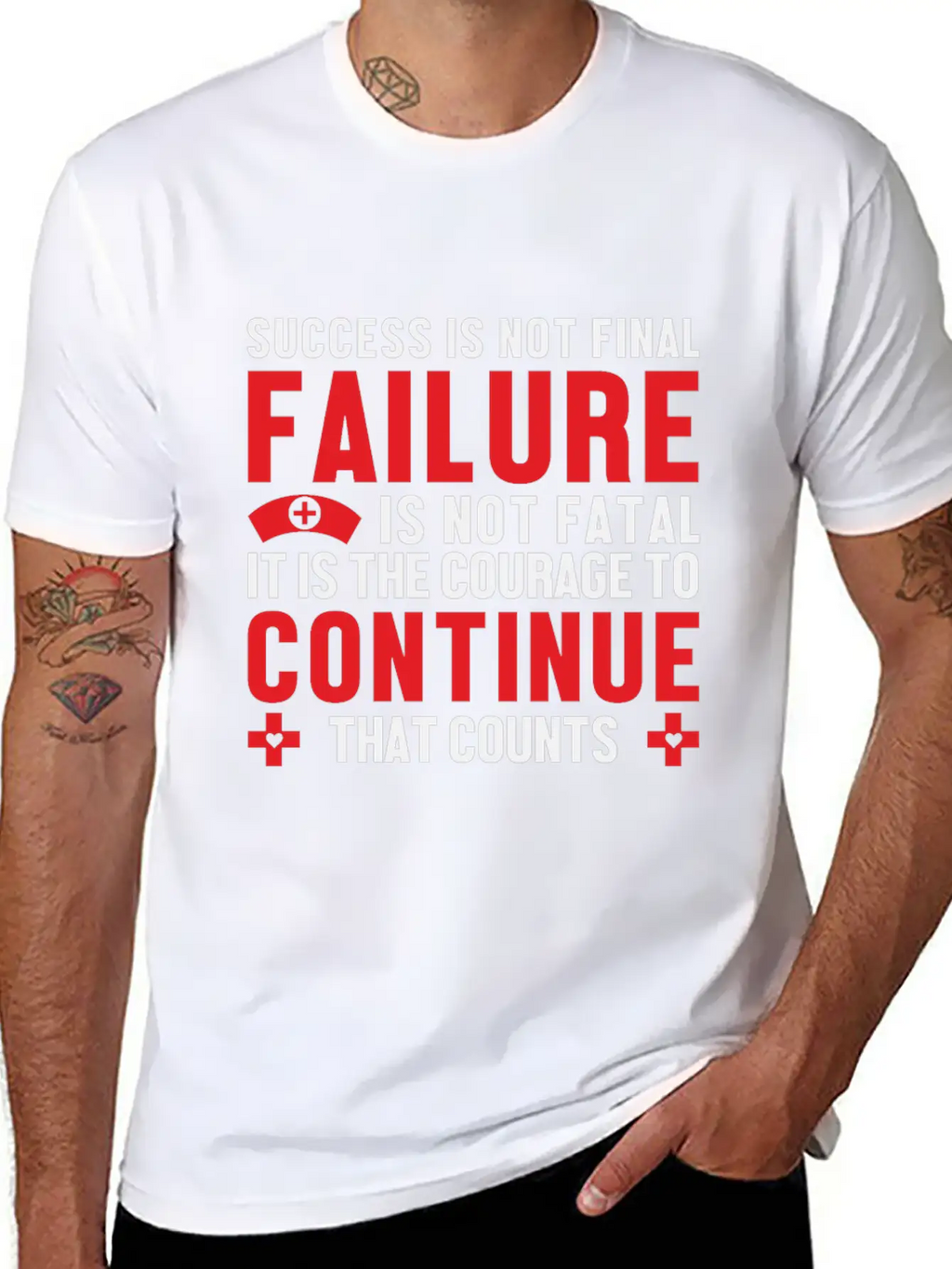 Failure Is Not Fatal Unisex Short Sleeve Soft Cotton T-Shirt – Casual Everyday Wear