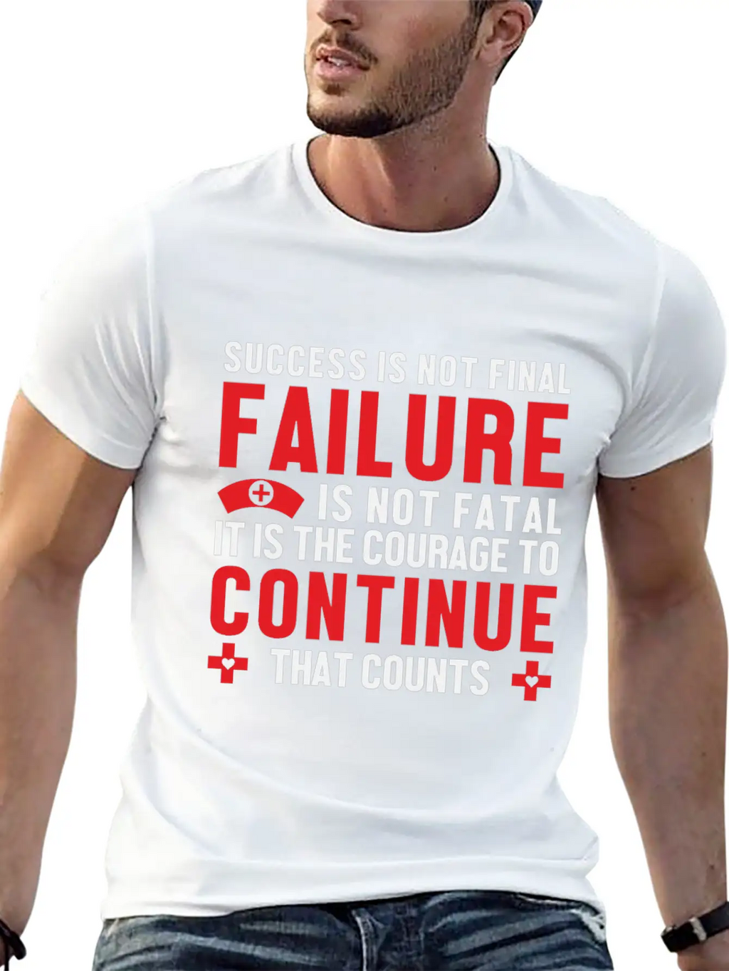Failure Is Not Fatal Unisex Short Sleeve Soft Cotton T-Shirt – Casual Everyday Wear