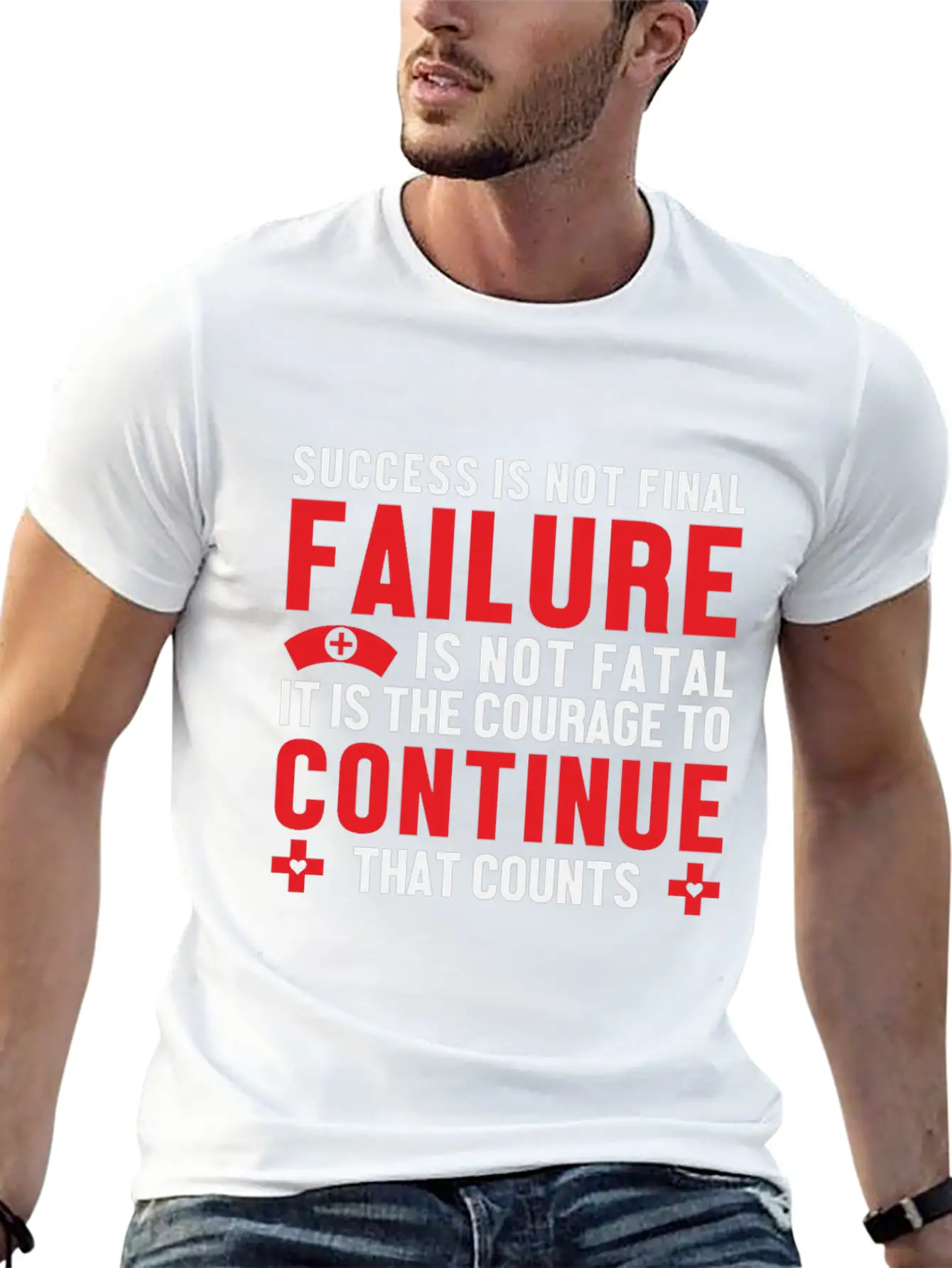 Failure Is Not Fatal Unisex Short Sleeve Soft Cotton T-Shirt – Casual Everyday Wear