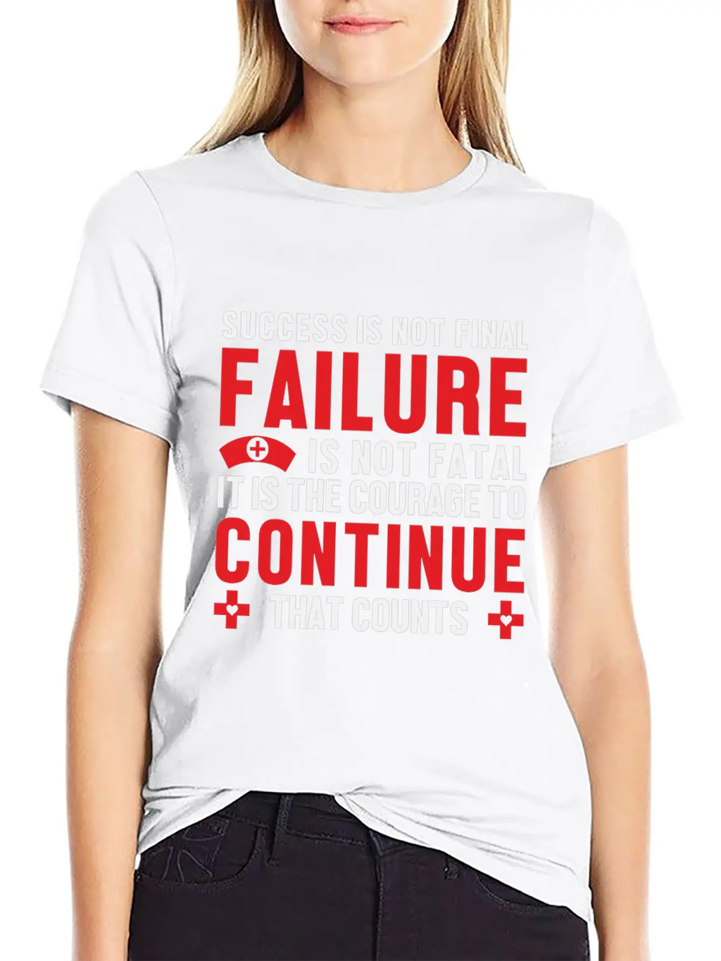 Failure Is Not Fatal Unisex Short Sleeve Soft Cotton T-Shirt – Casual Everyday Wear