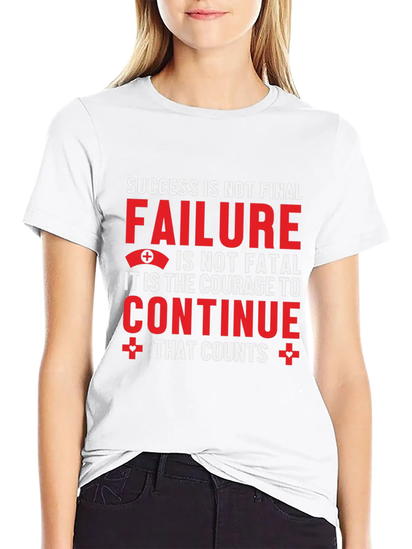 Failure Is Not Fatal Unisex Short Sleeve Soft Cotton T-Shirt – Casual Everyday Wear
